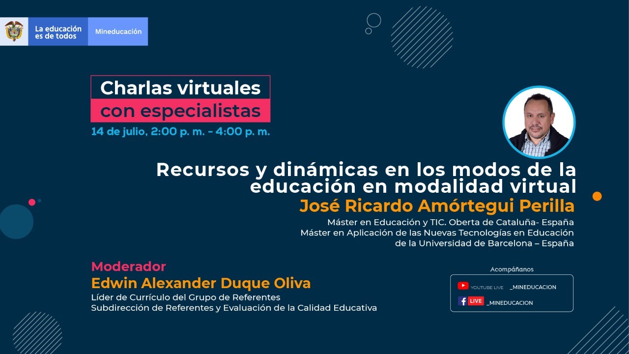 13 de julio Pieza comunicativa primer webinar Educación en Modalidad Virtual